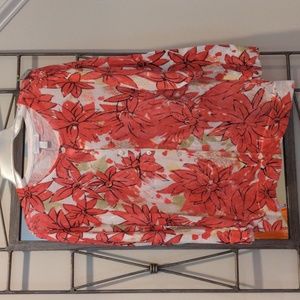 NWOT Charter Club Size XL Cardigan 3/4 Sleeve Button Up Pink Green White Yellow